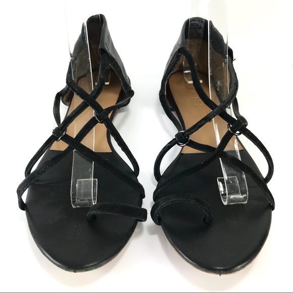 L.A.M.B. Quint Black Suede Strappy Sandals - Picture 3 of 7